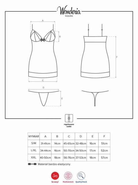 Bielizna-Wonderia koszulka i stringi S/M Bielizna-Wonderia koszulka i stringi S/M