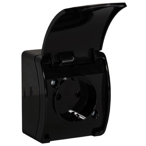 Gniazdo pojedyncze 2P+Z Schuko AQUATIC, IP44, czarne, 10 szt. Gniazdo pojedyncze 2P+Z Schuko AQUATIC, IP44, czarne, 10 szt.