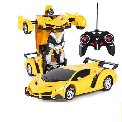 Auto Robot 2w1 Pilot R/C Światło Dźwięk Drift Żółty Auto Robot 2w1 Pilot R/C Światło Dźwięk Drift Żółty
