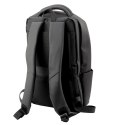 Plecak Miejski Biznesowy USB Kieszeń Na Laptopa Czarny 16L