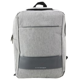 Plecak Miejski Biznesowy USB Przegroda Środkowa Szary 14L