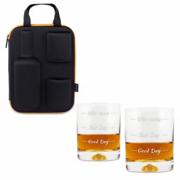 ETUI NA WHISKY + 2 SZKLANKI Z NADRUKIEM ĆHŁOPAKA