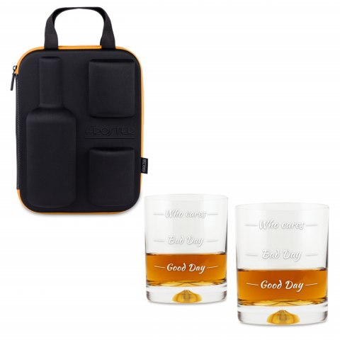 ETUI NA WHISKY + 2 SZKLANKI Z NADRUKIEM ĆHŁOPAKA ETUI NA WHISKY + 2 SZKLANKI Z NADRUKIEM ĆHŁOPAKA