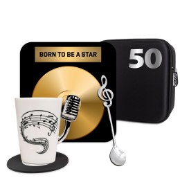 ZESTAW PREZENTOWY DLA MUZYKA - MIKROFON - PREZENT DLA 50 LATKA - STYL RETRO