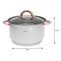 GARNKI STALOWE 12 EL. KINGHOFF ROSEGOLD KH-1766