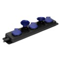 Przedłużacz warsztatowy bryzgoszczelny IP44, 5 gniazd 2P+Z IP44, przewód gumowy, H05RR-F 3x1,5mm?, długość 5m