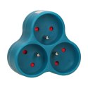 Rozgałęźnik 3x2P+Z, turkusowy