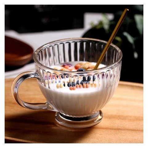 Zestaw 6szt. filiżanek szklanek ryflowanych dużych 380ml SZK150ZESTAW6