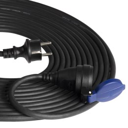 Przedłużacz warsztatowy bryzgoszczelny IP44, 1x2P+Z 30m, kabel gumowy olejoodporny H07RN-F 3x1,5mm?, 230VAC/16A