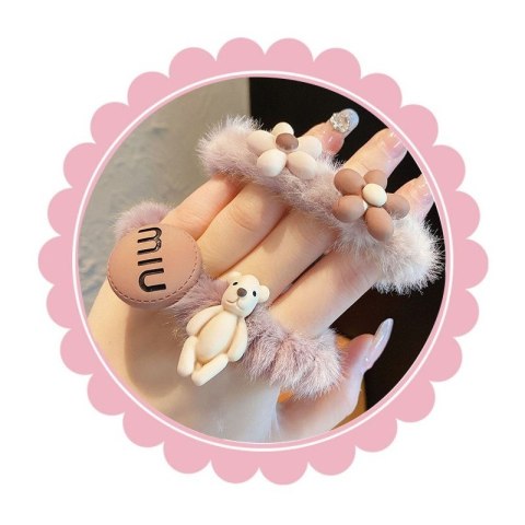 Zestaw frotek gumek do włosów 5w1 na plakietce PUCHATE GUM174