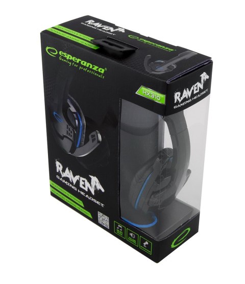 EGH310B ES PERANZA SŁUCHAWKI Z MIKROFONEM GAMING RAVEN NIEBIESKIE EGH310B ES PERANZA SŁUCHAWKI Z MIKROFONEM GAMING RAVEN NIEBIESKIE