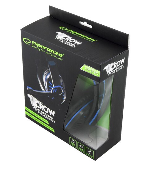 EGH330B ES PERANZA SŁUCHAWKI Z MIKROFONEM GAMING CROW NIEBIESKIE EGH330B ES PERANZA SŁUCHAWKI Z MIKROFONEM GAMING CROW NIEBIESKIE