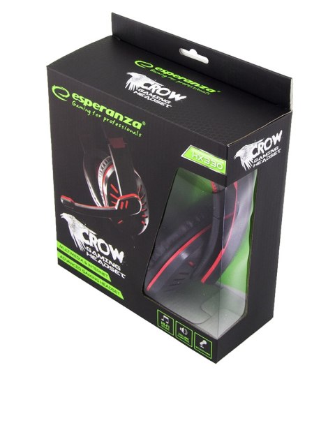EGH330R ES PERANZA SŁUCHAWKI Z MIKROFONEM GAMING CROW CZERWONE EGH330R ES PERANZA SŁUCHAWKI Z MIKROFONEM GAMING CROW CZERWONE