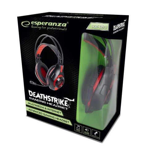 EGH420R ES PERANZA SŁUCHAWKI Z MIKROFONEM GAMING DEATHSTRIKE CZERWONE EGH420R ES PERANZA SŁUCHAWKI Z MIKROFONEM GAMING DEATHSTRIKE CZERWONE