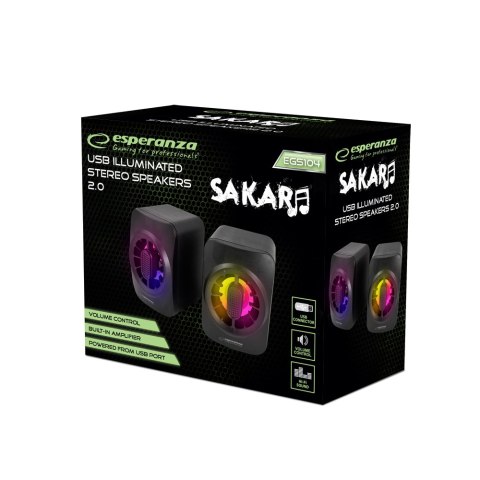 EGS104 ES PERANZA GŁOŚNIKI 2.0 USB LED RAINBOW SAKARA EGS104 ES PERANZA GŁOŚNIKI 2.0 USB LED RAINBOW SAKARA