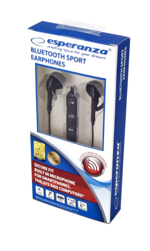 EH187K ES PERANZA SŁUCHAWKI DOUSZNE BLUETOOTH S PORTOWE CZARNE EH187K ES PERANZA SŁUCHAWKI DOUSZNE BLUETOOTH S PORTOWE CZARNE