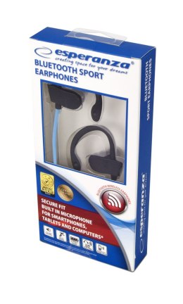 EH188B ES PERANZA SŁUCHAWKI DOUSZNE BLUETOOTH S PORTOWE CZARNO-NIEBIESKIE