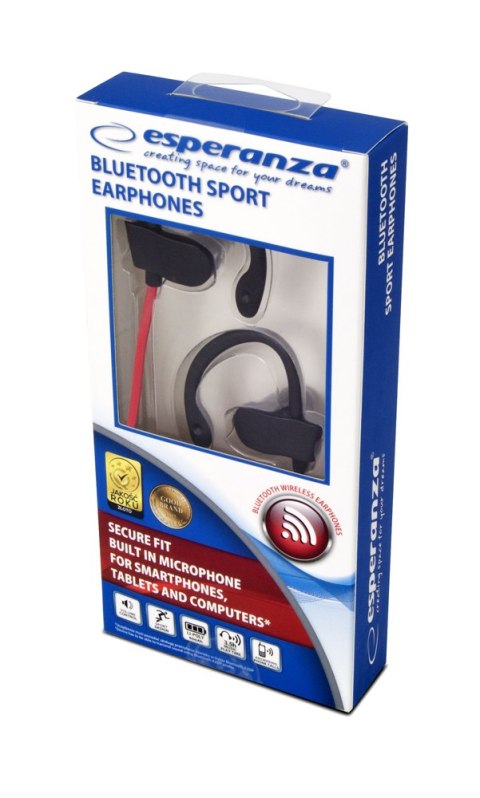 EH188R ES PERANZA SŁUCHAWKI DOUSZNE BLUETOOTH S PORTOWE CZARNO-CZERWONE EH188R ES PERANZA SŁUCHAWKI DOUSZNE BLUETOOTH S PORTOWE CZARNO-CZERWONE