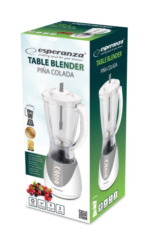 EKM023E Esperanza blender kielichowy pi?a colada szary EKM023E Esperanza blender kielichowy pi?a colada szary