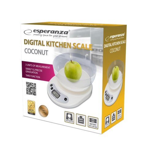 EKS007 Esperanza waga kuchenna z misą coconut EKS007 Esperanza waga kuchenna z misą coconut