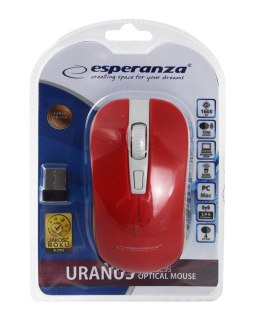 EM126WR ES PERANZA MYSZ BEZ PRZ. 2.4GHZ 4D O PT. USB URANUS CZERWONO/BIAŁA
