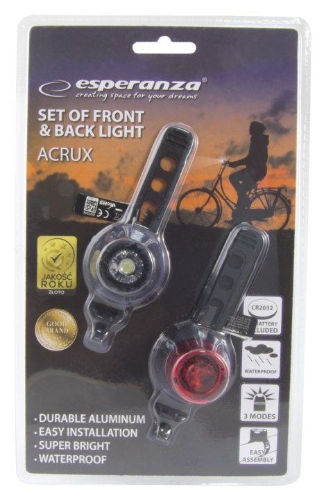 EOT016 ES PERANZA LAM PKA LED ROWEROWA NA PRZÓD I TYŁ ZESTAW ACRUx EOT016 ES PERANZA LAM PKA LED ROWEROWA NA PRZÓD I TYŁ ZESTAW ACRUx