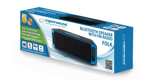 EP126KB Esperanza głośnik bt fm folk czarno-niebieski EP126KB Esperanza głośnik bt fm folk czarno-niebieski