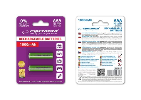 EZA101G ES PERANZA AKUMULATORKI NI-MH AAA 1000MAH 2SZT. ZIELONE EZA101G ES PERANZA AKUMULATORKI NI-MH AAA 1000MAH 2SZT. ZIELONE