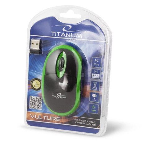 TM116G TITANUM MYSZ BEZ PRZ. 2.4GHZ 3D O PT. USB VULTURE CZARNO-ZIELONA TM116G TITANUM MYSZ BEZ PRZ. 2.4GHZ 3D O PT. USB VULTURE CZARNO-ZIELONA