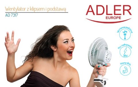 AD 7317 WENTYLATOR 15 CM Z KLI PSEM + PODSTAWA AD 7317 WENTYLATOR 15 CM Z KLI PSEM + PODSTAWA