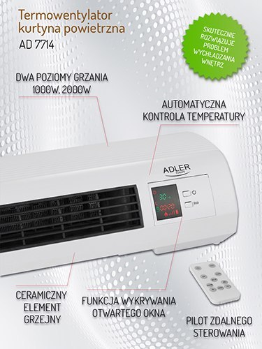 AD 7714 TERMOWENTYLATOR - KURTYNA POWIETRZNA AD 7714 TERMOWENTYLATOR - KURTYNA POWIETRZNA