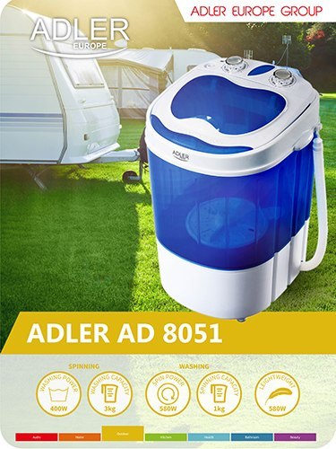 AD 8051 Pralko-wirówka turystyczna AD 8051 Pralko-wirówka turystyczna