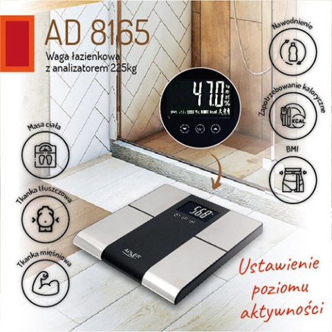 AD 8165 WAGA ŁAZIENKOWA Z ANALIZATOREM - 225KG AD 8165 WAGA ŁAZIENKOWA Z ANALIZATOREM - 225KG