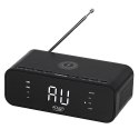 AD 1192 BLACK RADIOBUDZIK Z BEZ PRZEWODOWĄ ŁADOWARKĄ I FM