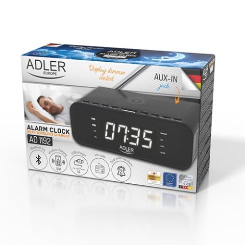 AD 1192 BLACK RADIOBUDZIK Z BEZ PRZEWODOWĄ ŁADOWARKĄ I FM AD 1192 BLACK RADIOBUDZIK Z BEZ PRZEWODOWĄ ŁADOWARKĄ I FM