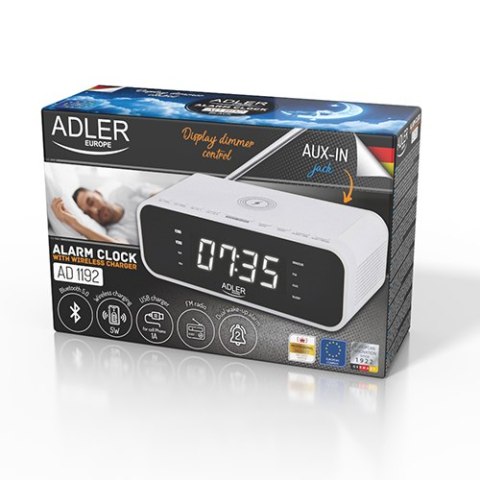 AD 1192 WHITE RADIOBUDZIK Z BEZ PRZEWODOWĄ ŁADOWARKĄ I FM AD 1192 WHITE RADIOBUDZIK Z BEZ PRZEWODOWĄ ŁADOWARKĄ I FM