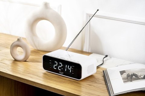 AD 1192 WHITE RADIOBUDZIK Z BEZ PRZEWODOWĄ ŁADOWARKĄ I FM AD 1192 WHITE RADIOBUDZIK Z BEZ PRZEWODOWĄ ŁADOWARKĄ I FM