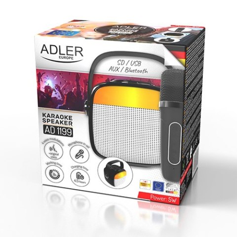 AD 1199 BLACK GŁOŚNIK DO KARAOKE Z MIKROFONEM - SD/USB/AUx/BLUETOOTH AD 1199 BLACK GŁOŚNIK DO KARAOKE Z MIKROFONEM - SD/USB/AUx/BLUETOOTH