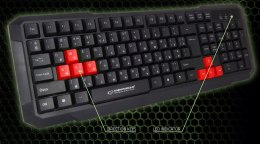 EGK102RUA ES PERANZA KLAWIATURA  PRZEWOD. GAMING USB AS PIS CZERWONA UA