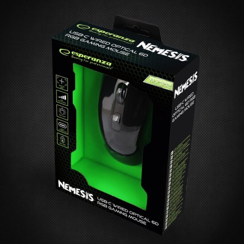 EGM302 ES PERANZA MYSZ PRZEWOD. GAMING LED RGB 6D O PT. USB-C NEMESIS EGM302 ES PERANZA MYSZ PRZEWOD. GAMING LED RGB 6D O PT. USB-C NEMESIS