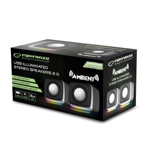 EGS108 ES PERANZA GŁOŚNIKI 2.0 USB LED RAINBOW AMBIENT EGS108 ES PERANZA GŁOŚNIKI 2.0 USB LED RAINBOW AMBIENT