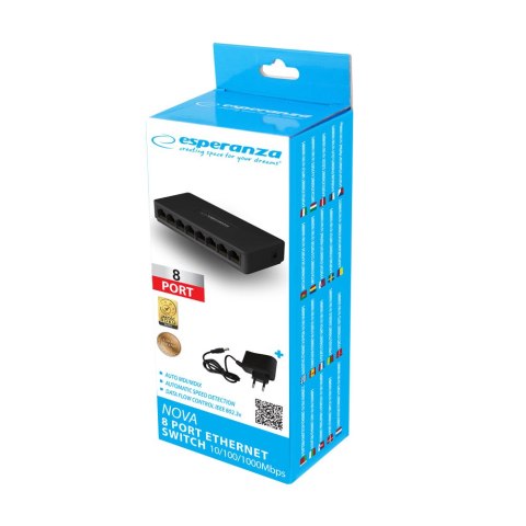ENS104 ES PERANZA SWITCH 8- PORTOWY 10/100/1000 NOVA ENS104 ES PERANZA SWITCH 8- PORTOWY 10/100/1000 NOVA