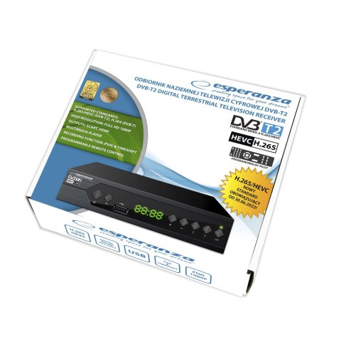 EV107R ES PERANZA TUNER/DEKODER CYFROWY DVB-T2 H.265/HEVC EV107R EV107R ES PERANZA TUNER/DEKODER CYFROWY DVB-T2 H.265/HEVC EV107R
