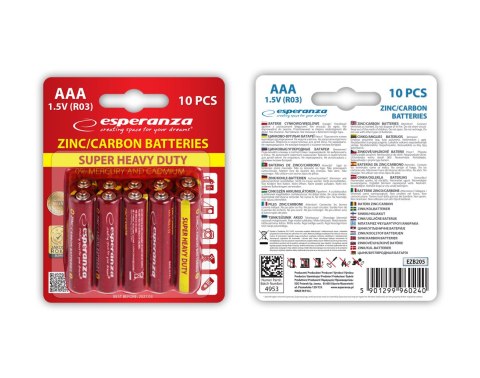 EZB205 ES PERANZA BATERIE ZN-C AAA 10SZT BLISTER EZB205 ES PERANZA BATERIE ZN-C AAA 10SZT BLISTER