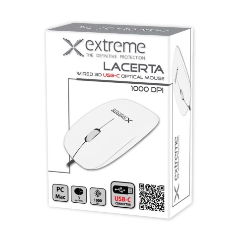 XM111W ExTREME MYSZ PRZEWOD. 3D O PT. USB-C LACERTA BIAŁA XM111W ExTREME MYSZ PRZEWOD. 3D O PT. USB-C LACERTA BIAŁA