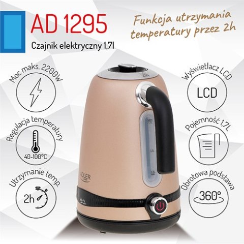AD 1295 GOLD CZAJNIK METALOWY 1,7L Z LCD & REGULACJĄ TEM PERATURY AD 1295 GOLD CZAJNIK METALOWY 1,7L Z LCD & REGULACJĄ TEM PERATURY
