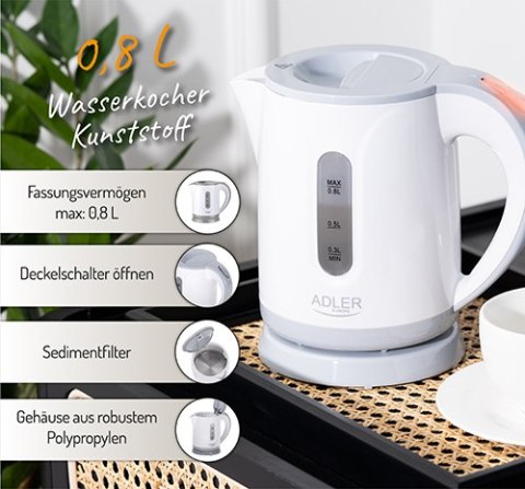 AD 1371 grey Czajnik plastikowy 0,8 l AD 1371 grey Czajnik plastikowy 0,8 l