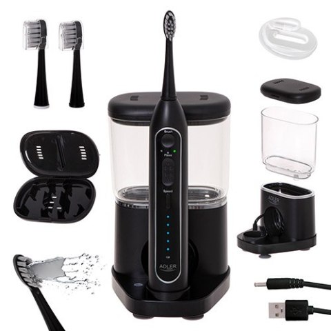 AD 2180 BLACK SZCZOTECZKA SONICZNA Z IRYGATOREM 2 W 1 AD 2180 BLACK SZCZOTECZKA SONICZNA Z IRYGATOREM 2 W 1