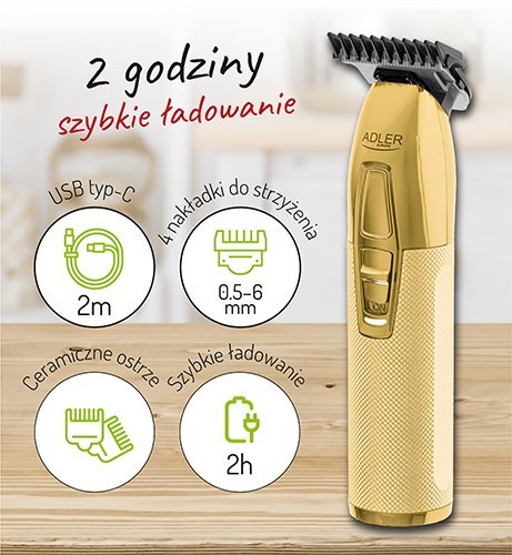 AD 2836 GOLD TRYMER STRZYŻARKA PROFESJONALNA - USB AD 2836 GOLD TRYMER STRZYŻARKA PROFESJONALNA - USB