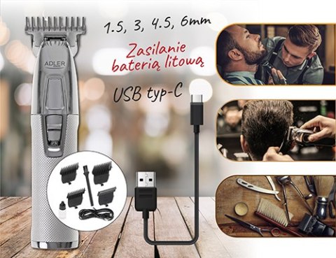 AD 2836 SILVER TRYMER STRZYŻARKA PROFESJONALNA - USB AD 2836 SILVER TRYMER STRZYŻARKA PROFESJONALNA - USB